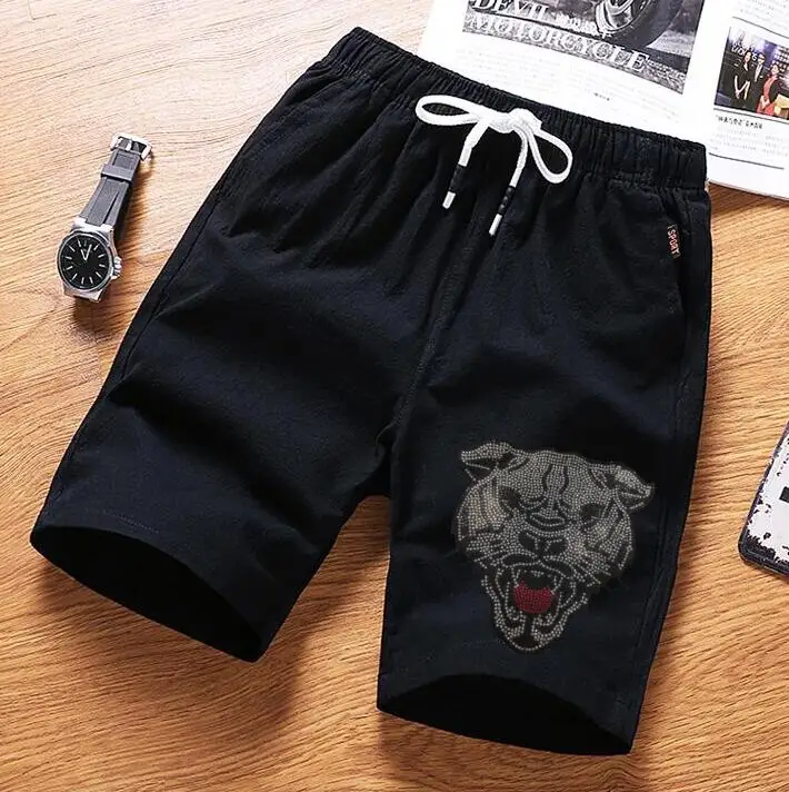 Hot drilling Top Quality cotton shorts  pant Rhinestones  Hip hop Streetwear Men  