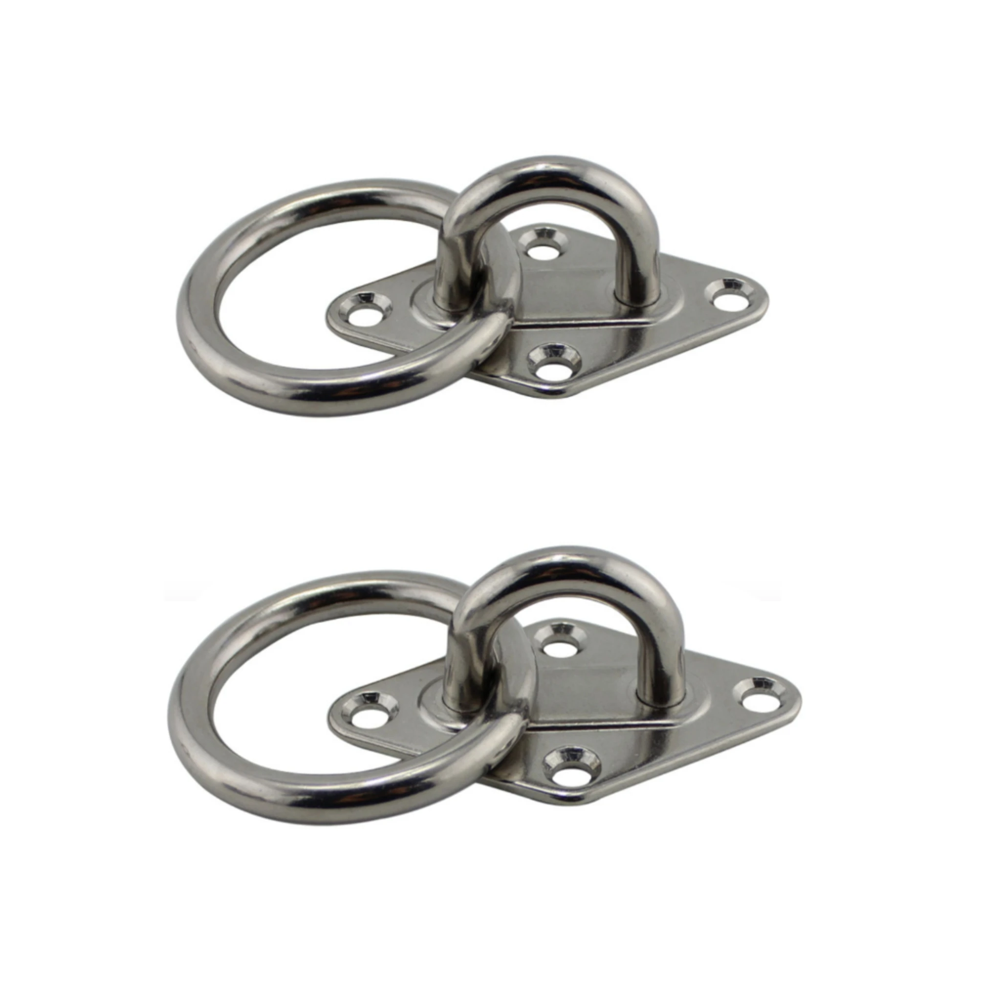 ISURE MARINE 2 pcs 316 Stainless Steel Hook Pad Eye Plates Wall Mount Hook Loops 6 mm Shade Sail Accessories Hanging Eye Plate