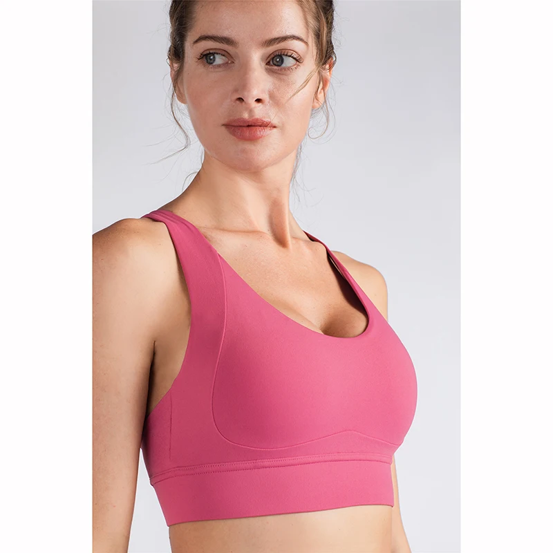 Vnazvnasi Vrouwen Yoga Padded Tops Sexy Sportkleding Ademende Quick Dry Running Bh Zwart Sluiting Push-Up Meisjes Ondergoed