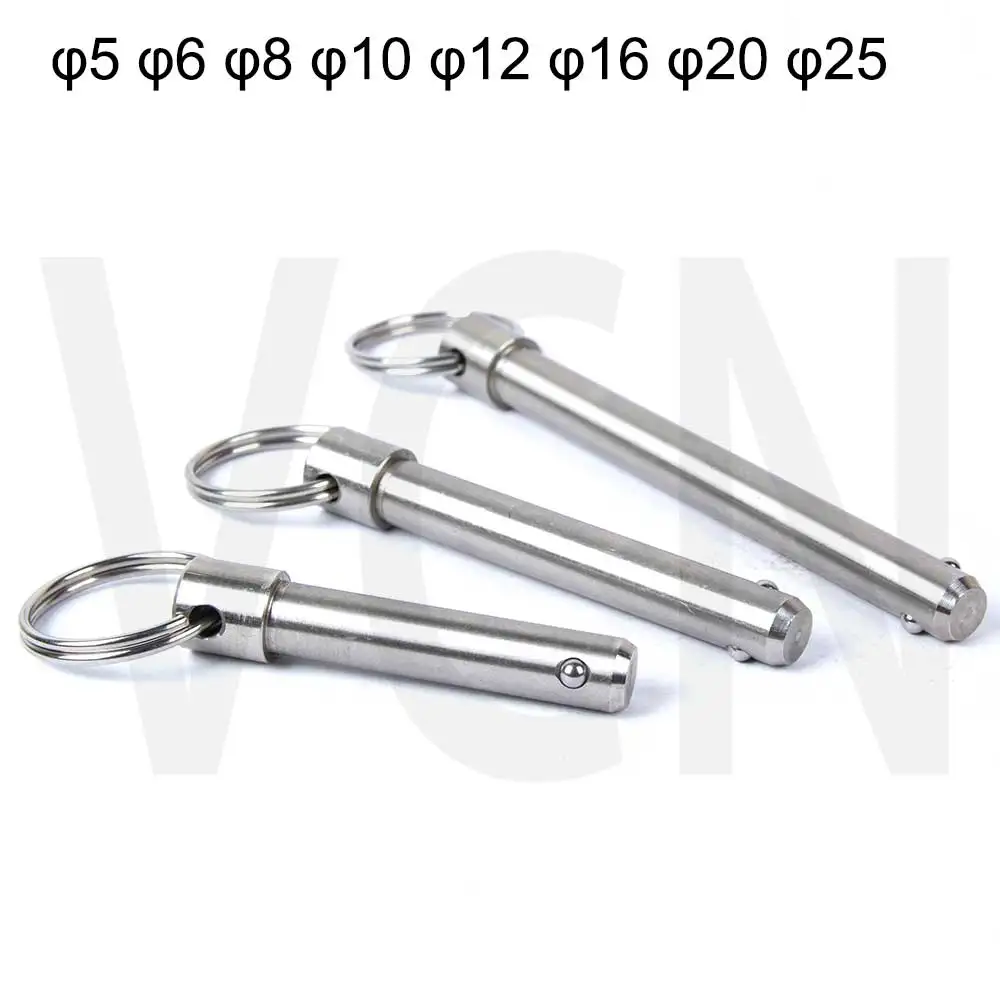 Spring Pins,QUICK RELEASE PINS,ball lock pins,stainless steel pin dia 5/6/10/12/16/20,usable length 10~100mm