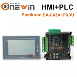 Tablero de control industrial samkoon EA-043A HMI, pantalla táctil de 4,3 pulgadas y serie FX3U PLC