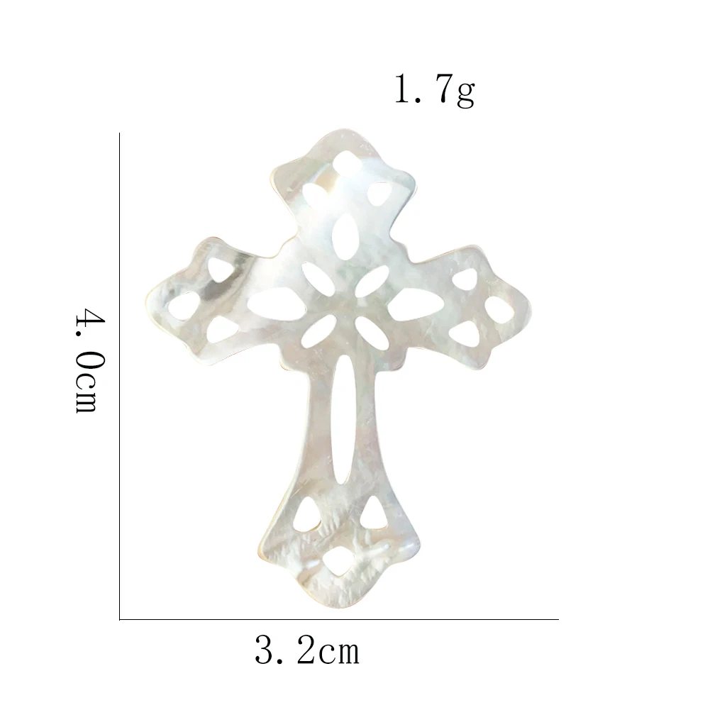 1PC Natural Sea Shell Handmade Craft Exquisite Hollow Carving DIY Jewelry Accessories Pearl White Cross Beach Wedding Decor