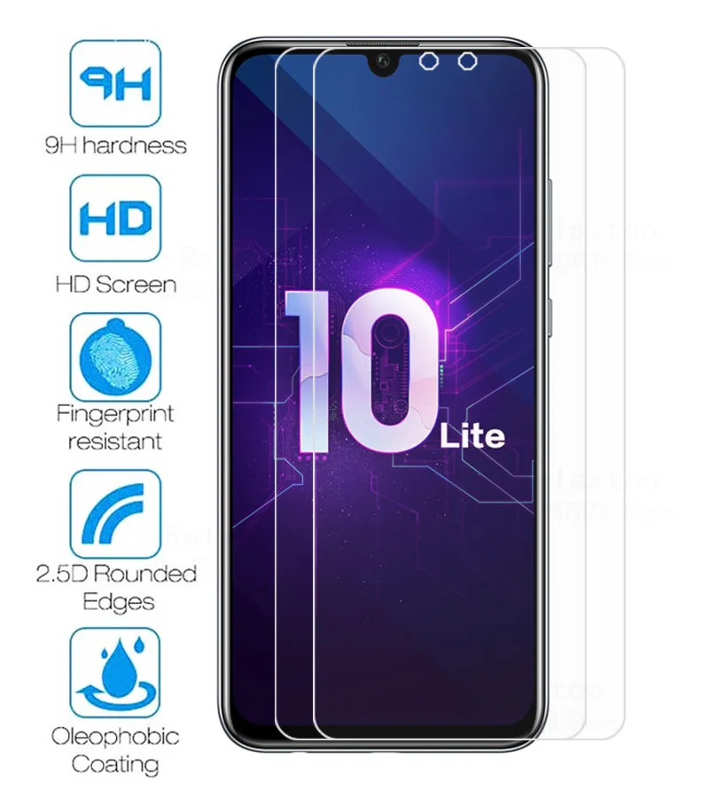 хонор 10 lite protector 2pcs protective glass for huawei honor 10lite safe glass honer 10 lite light screen protection film 6.21