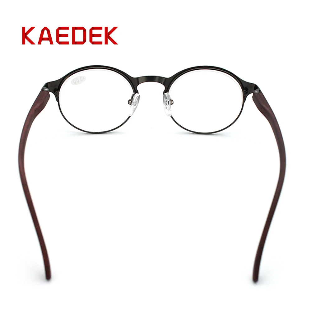 KAEDEK men and women ultralight reading glasses retro plastic round frame spring hinge high quality diopter glasses