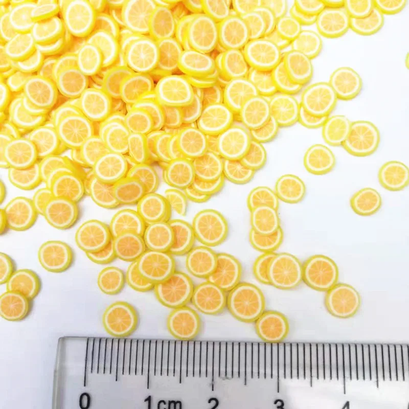 20g/lot 5mm Lemon Slice Fruit Polymer Clay Plastic Klei Mud Particles For Card Making Tiny Cute DIY Crafts