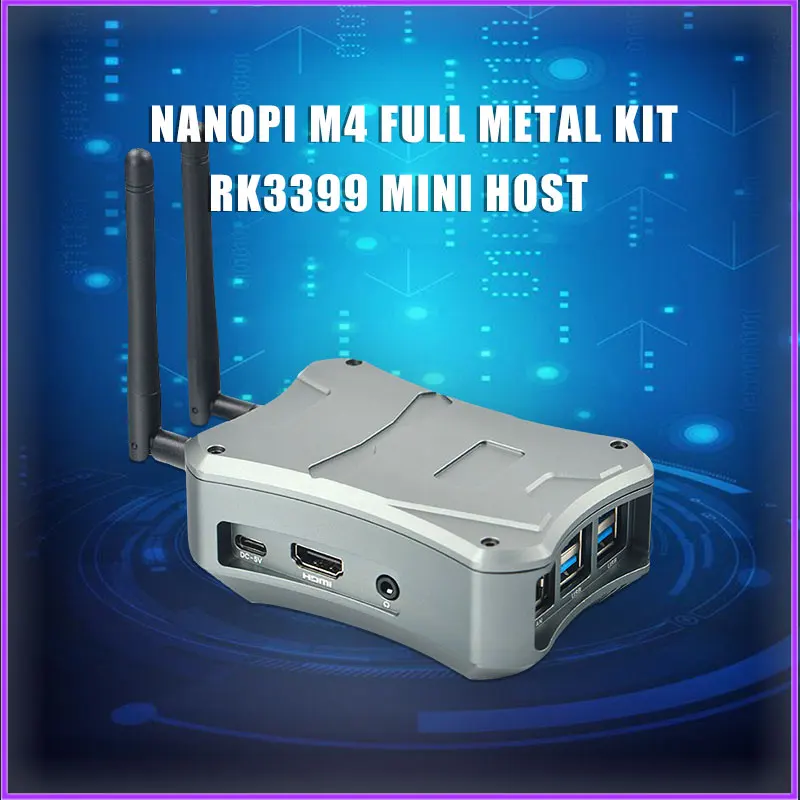 NanoPi M4-2GB/M2V2 CNC de Metal caso Combo Rockchip FriendlyELEC RK3399 SoC 2,4G y 5G dual-banda WiFi + Bluetooth 4,1 Ubuntu And