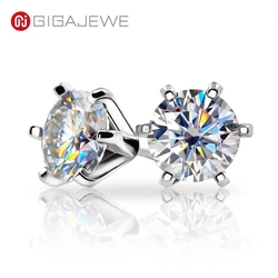 GIGAJEWE Moissanite Earrings 2ct S925 Silver For Girls Diamond Test Passed Gold Plated Jewelry Wonmen Gift
