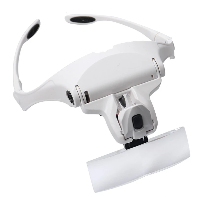 Magnifying Glasses LED Light Lamp Head Loupe Jewelr Headband Magnifier Eye Glasses Optical Glass Tool Repair Reading Magnifier