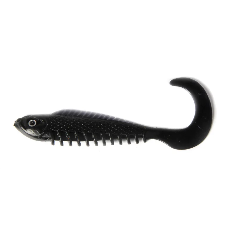 Long Tail Fish Soft Bait Fishing Lure 10cm/6.6g Worm Artificial Lures Screw Belly Lot 3 Pieces