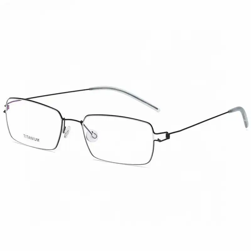 Glasses Frame Men Ultralight Rim Screwless Eyewear Classic Square Business Prescription Lenses Eyeglasses Pure Titanium Eyewear