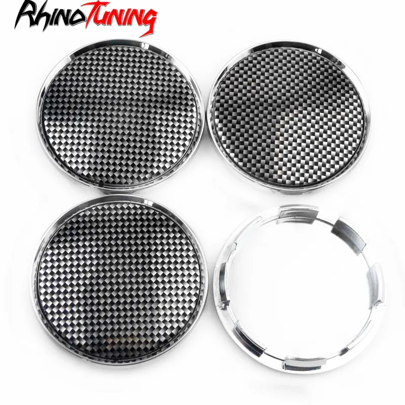 Rhino Tuning 4pcs 63mm 56mm Lattice Pattern Car Wheel Center Hub Caps for Rims Emblem For OZ Racing Superturismo WRC M595