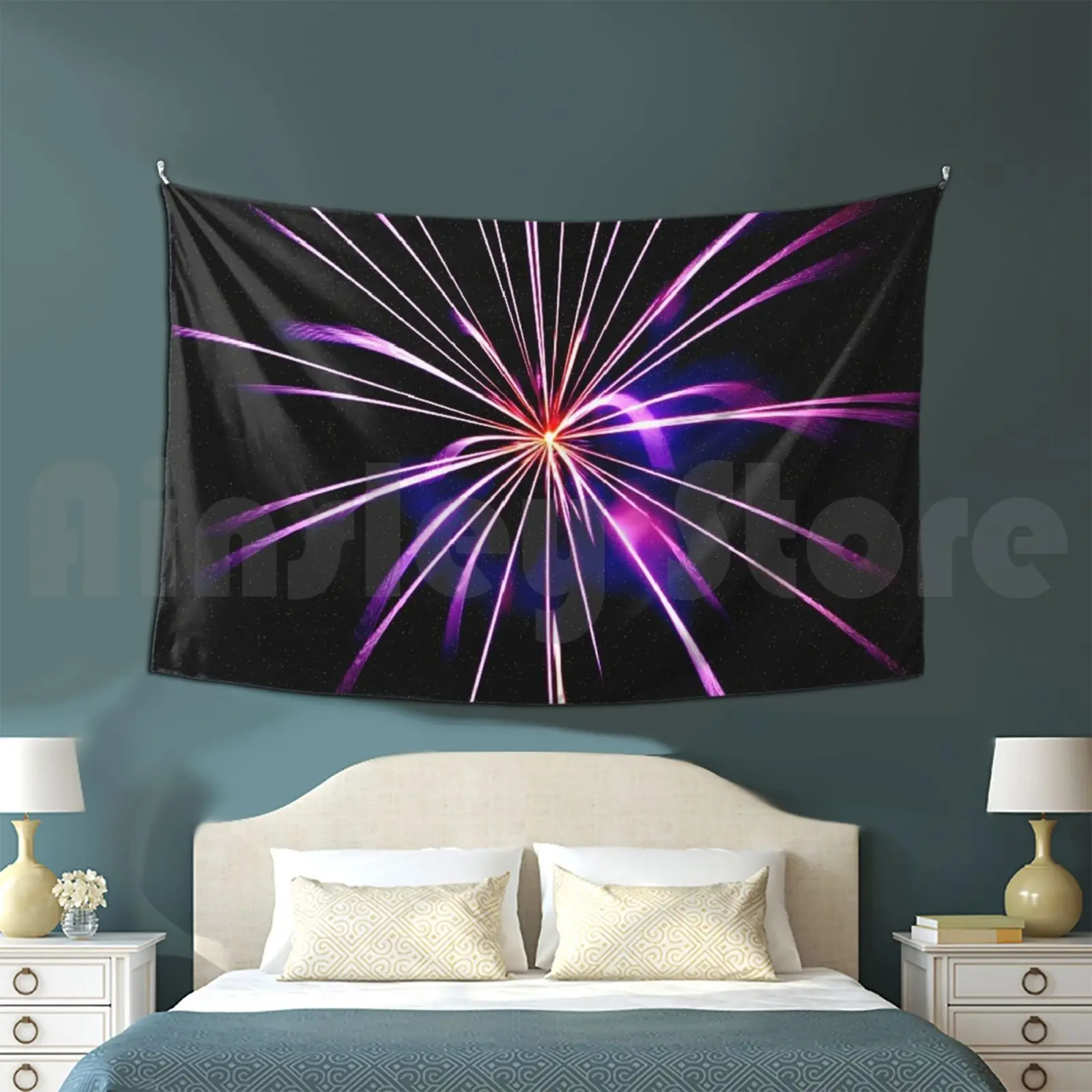 Colour Burst Customized Tapestry Bang Black Bright Brightly Burst Celebrate Celebrating Celebration