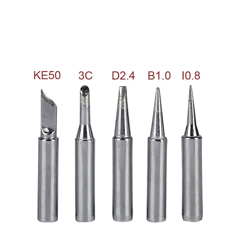 JCD 5pcs 900M Lead-free Soldering Iron Tips Replacement Copper Tips For Solder Repair Station and Soldering Iron Kit 908S 908