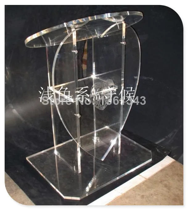 

Hot sellingTransparent Acrylic Podium With Heart Shaped Front, Plexiglass Lecterns