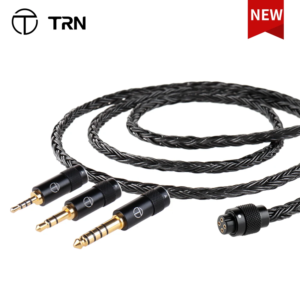 TRN T2 Pro 16 Core Earphones Silver Plated HIFI Upgrade Cable Gray\BlackMMCX/2Pin Connector For TRN VX pro TA2 V90 TA1 ZSX TA2