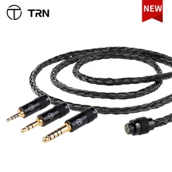 TRN T2 Pro 16 Core Earphones Silver Plated HIFI Upgrade Cable Gray\BlackMMCX/2Pin Connector For TRN VX pro TA2 V90 TA1 ZSX TA2