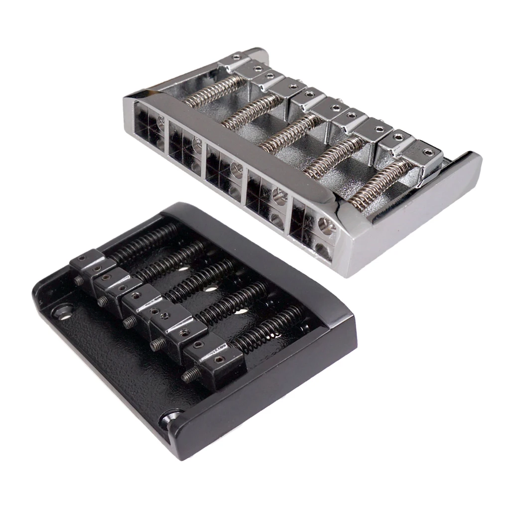 5 String Electric Bass Bridge 83mm w/ 6 Screws & 1 Wrench Bass Replacement Accessory