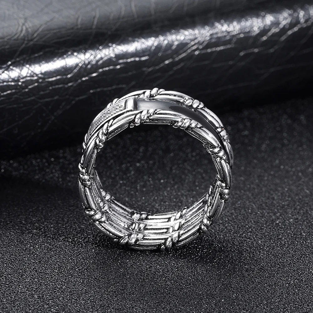 Ancient Silver color Infinity Buddha Ring Eternity Man Black Dripping Oil Ring Charms Best Friend Gift Symbol Rings for Women