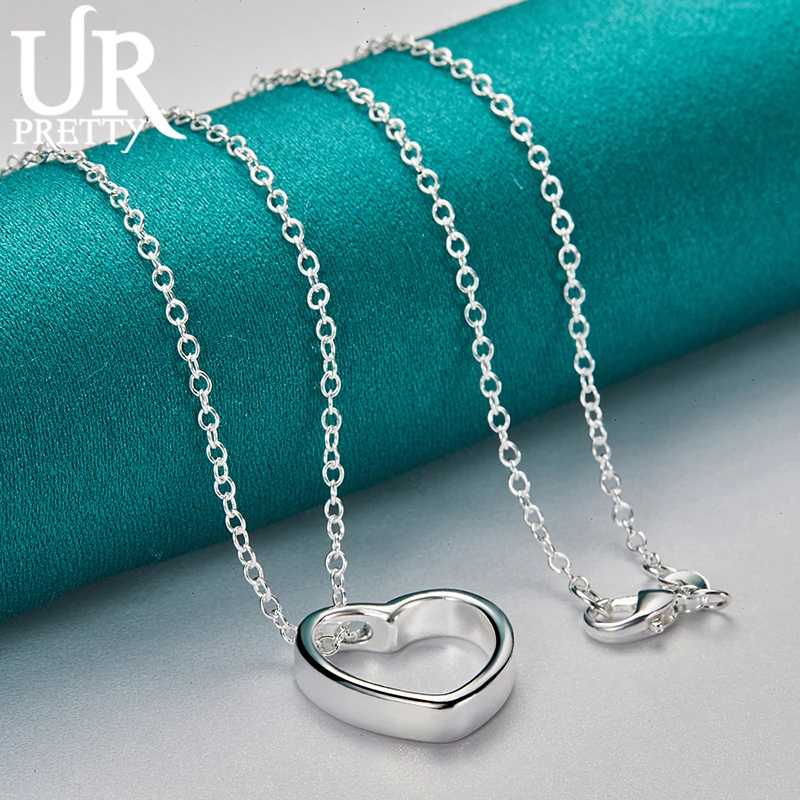 URPRETTY 925 Sterling Silver 18K Gold Irregular Water Drop Necklace 16/18/20/22/24/26/28/30 Inch Chain For Woman Wedding Jewelry image 4