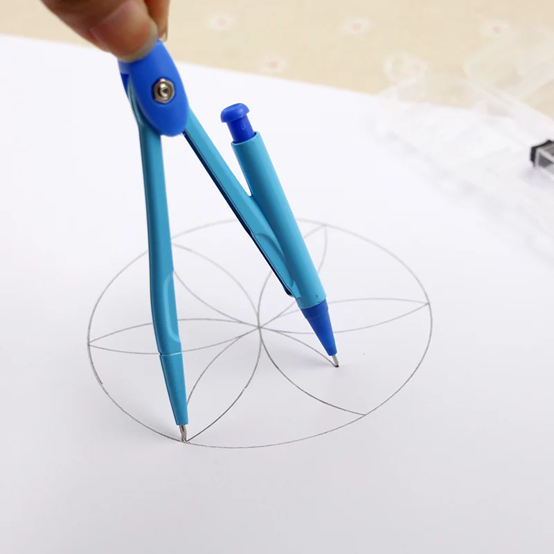Simple metal compasses for students With spare pencil lead Math geometry circle drawing tool