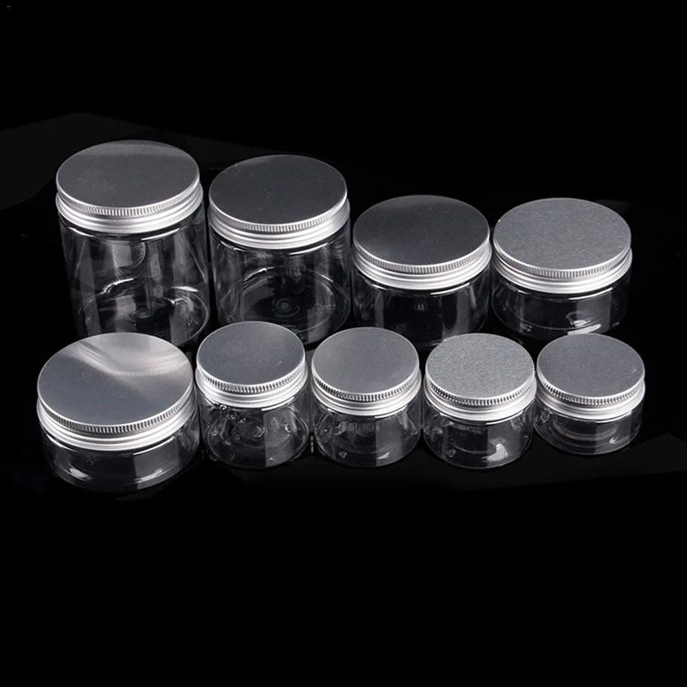 Clear Plastic Jar With Lid Empty Cosmetic Containers Makeup Cream Box Bottle 30ml 40ml 50ml 60ml 80ml 100ml 120ml 200ml 250ml