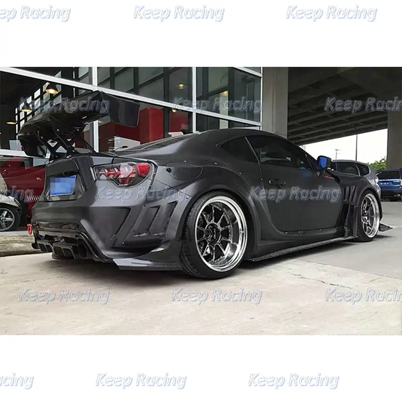 VRS Style Wide Ver. Front Bumper Portion Carbon Side Skirt Glass Fiber Fender FRP Rear Diffuser For FT86 GT86 FRS ZN6 BRZ ZC6