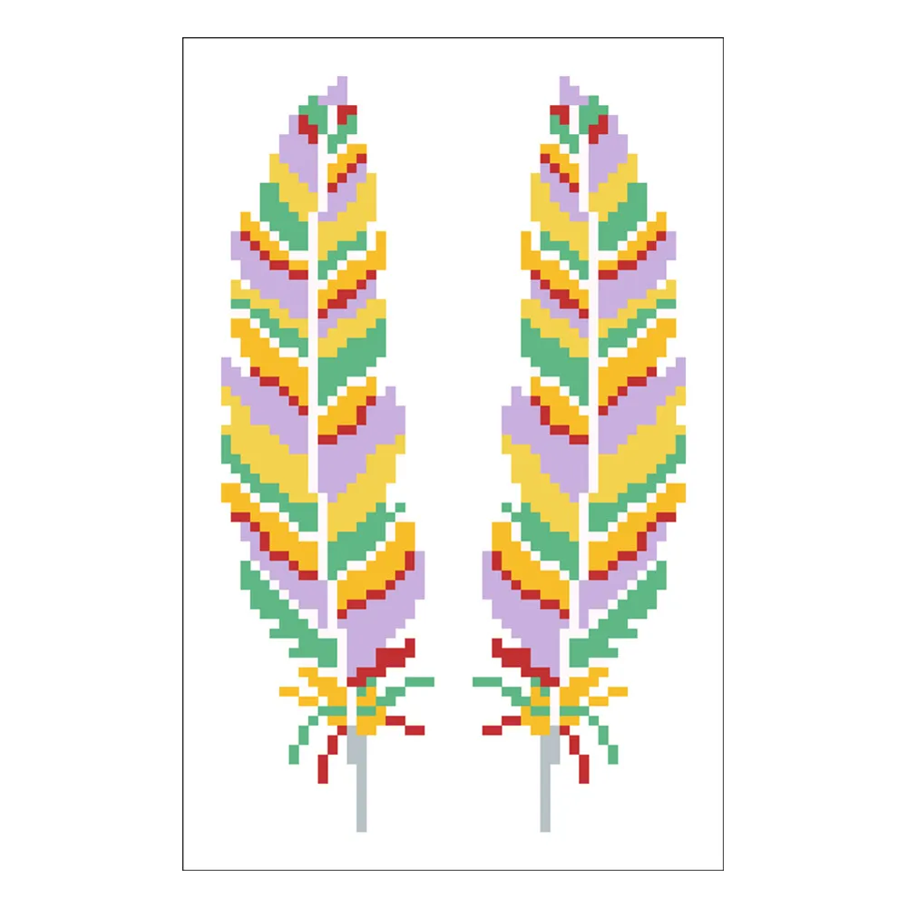 Feathers patterns on both sides  bookmarks cross stitch kit counted 18ct 14ct Plastic Fabric needlework embroidery Craft kit