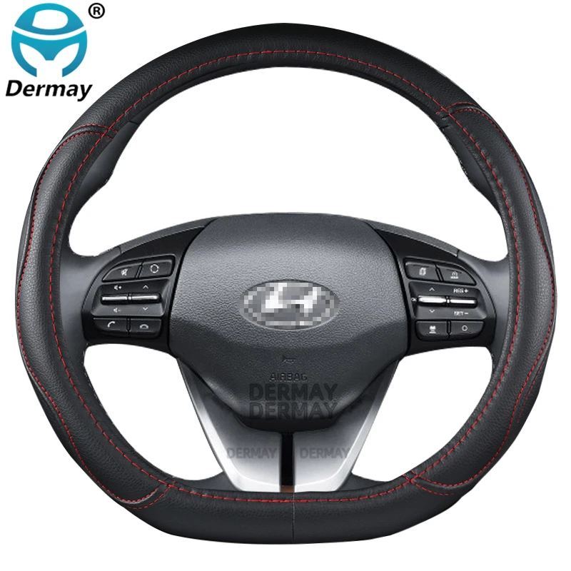 for Hyundai ioniq 2016 2017 2018 2019 2020 Car Steering Wheel Cover D Shape PU Leather Auto Accessories interior Fast Shipping