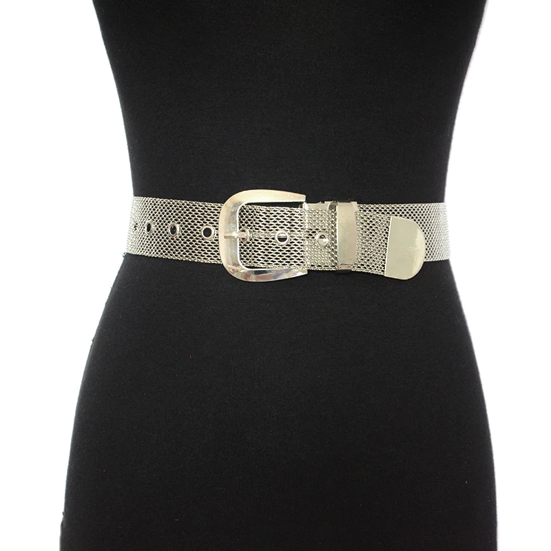 3.5cm Wide Belts Metal Mesh Belt Ladies New Retro Pattern All-match Metal Self-defense For Men Belt BG-1614