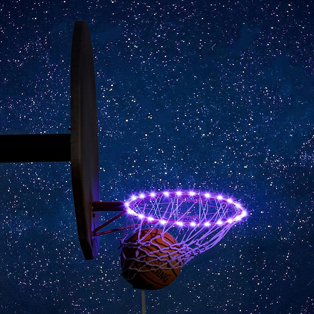 Explosive LED Luminous Basketball Frame Light String Outdoor Rainproof Luminous Basketball Color Changing Basketball Ring Lamp