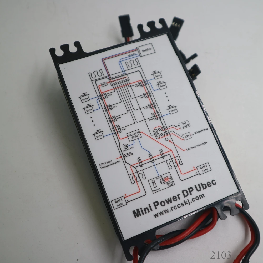 Mini Servo Section board Power Box for gas plane with 20A UBEC