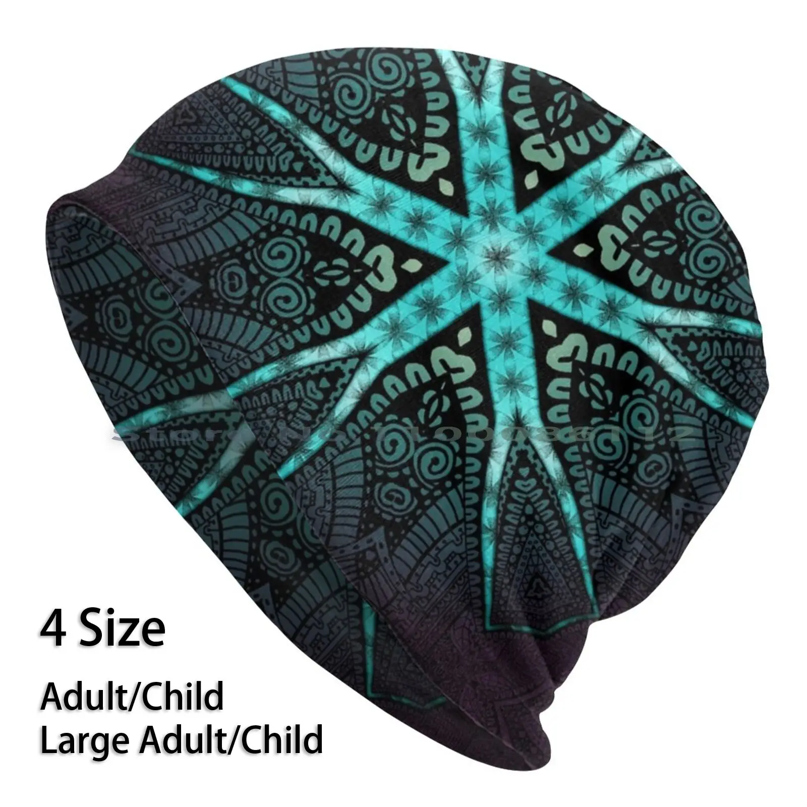 Ice Spider Of Life Geometric Fractal Mandala Beanies Knit Hat Sacred Geometry Flower Of Life Chacra Fractal Spiritual Yoga