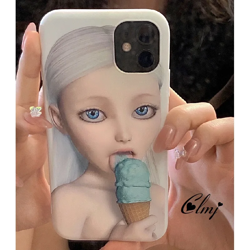 Clmj Cool Girl Punk Y2K iPhone 11 Case For iPhone 13 Mini 12 X XR 7 8 Plus XS Cute Girl Case For iPhone 14 Pro Max Ins Gift 2021