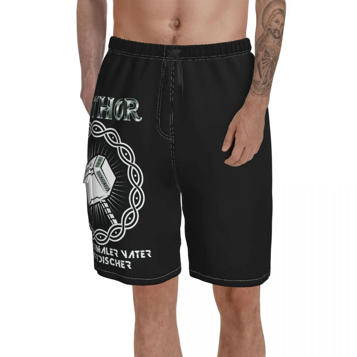 Beach Viking Father Viking Becoming Dad Vikings  Thor, Norse, Odin Breathable Quick Dry Funny Joke Male Shorts