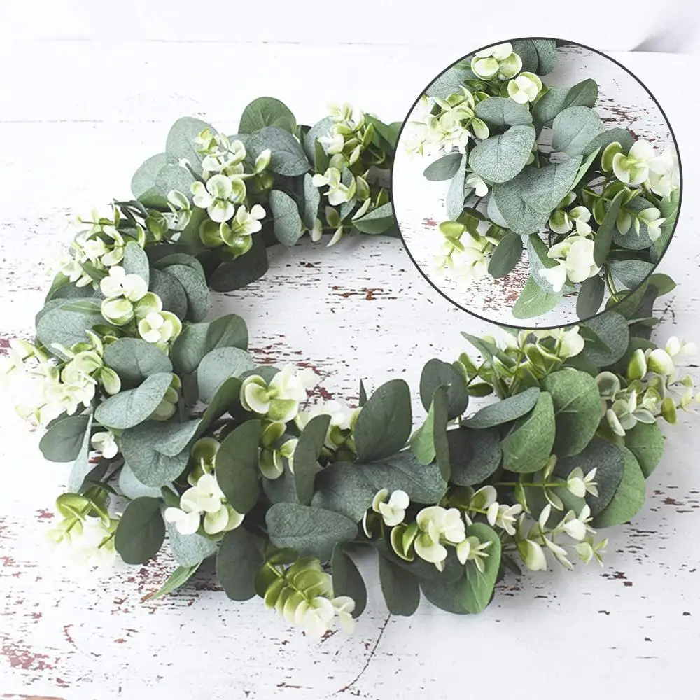 Künstliche Pflanze Eukalyptus Weihnachtskranz Hochzeit Urlaub Versorgung Tür Home Dekoration Diy Foto Requisiten Blumen Hintergrund Wand
