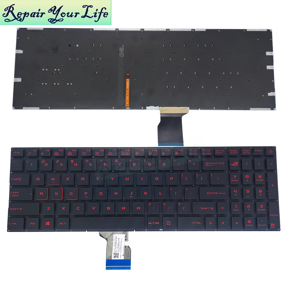 US English Backlit Keyboard for Asus ROG Strix GL702 VM GL702VM GL702VS GL502 VS GL502VM Gaming Laptop Keyboards Red V156230ES3