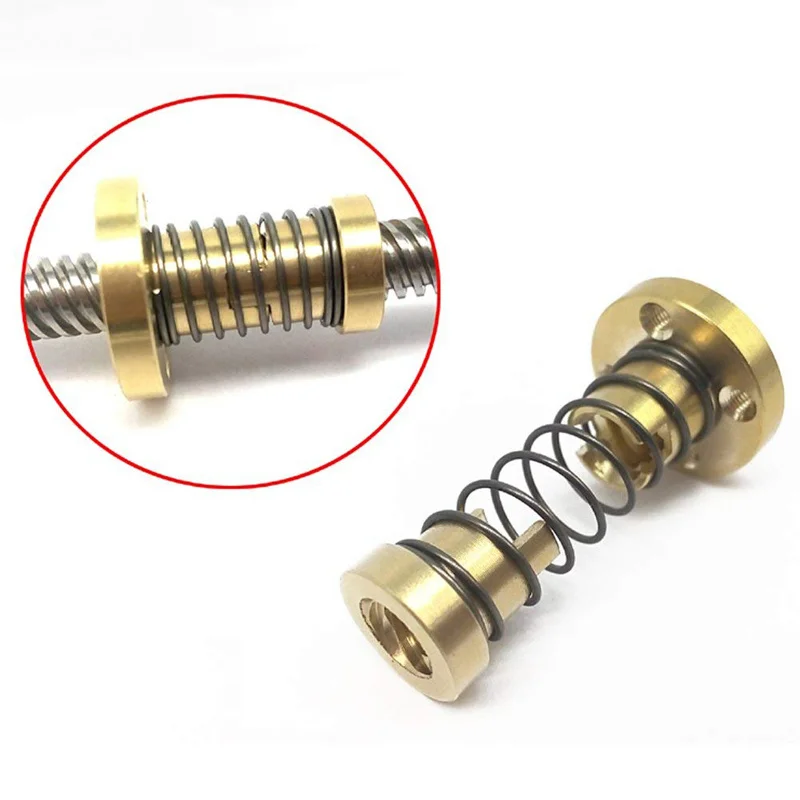 Para t8 anti folga mola carregado porca impressora 3d peças chumbo 2mm / 4mm / 8mm acme rosqueado haste parafusos de chumbo diy para impressora 3d