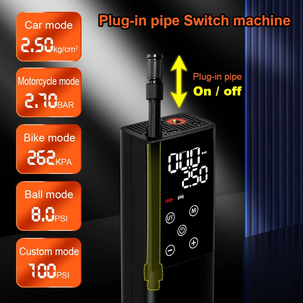 Camason Pompa d\'aria ricaricabile Gonfiatore per pneumatici Compressore portatile senza fili Pompa per pneumatici per auto digitale per palline di