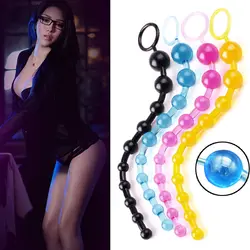 Anal Toy Jelly Anal Beads Sex Orgasm Vagina Plug Play Pull Ring Stimulator Butt Beads for Women AC