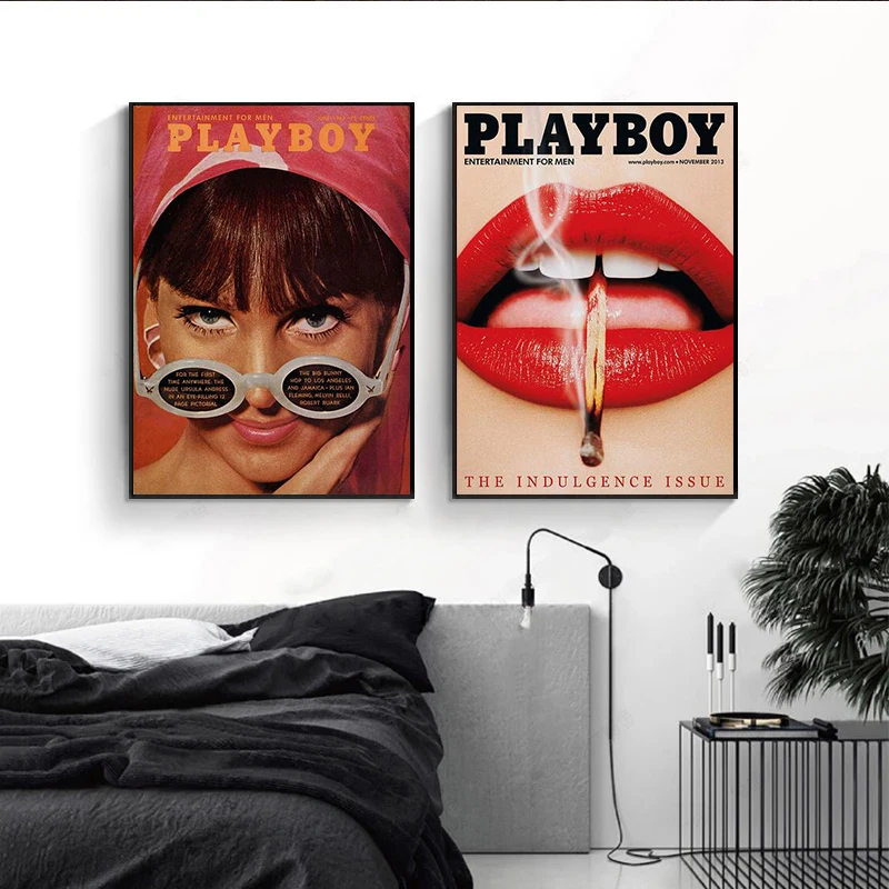 

Vintage Fashion Poster Wall Art Print Red Canvas Painting Butterfly Sexy Lips Woman Pictures for Nordic Living Room Home Decor