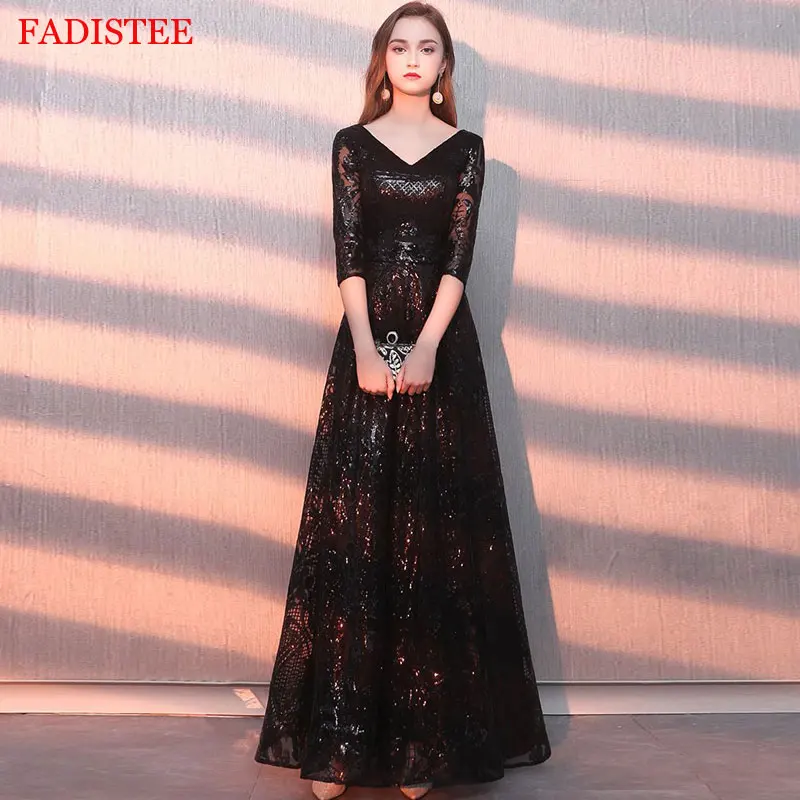 Muslim half sleeves bling sequins vestidos de fiesta de noche prom party Evening Dresses robe de soiree long gown frock pattern