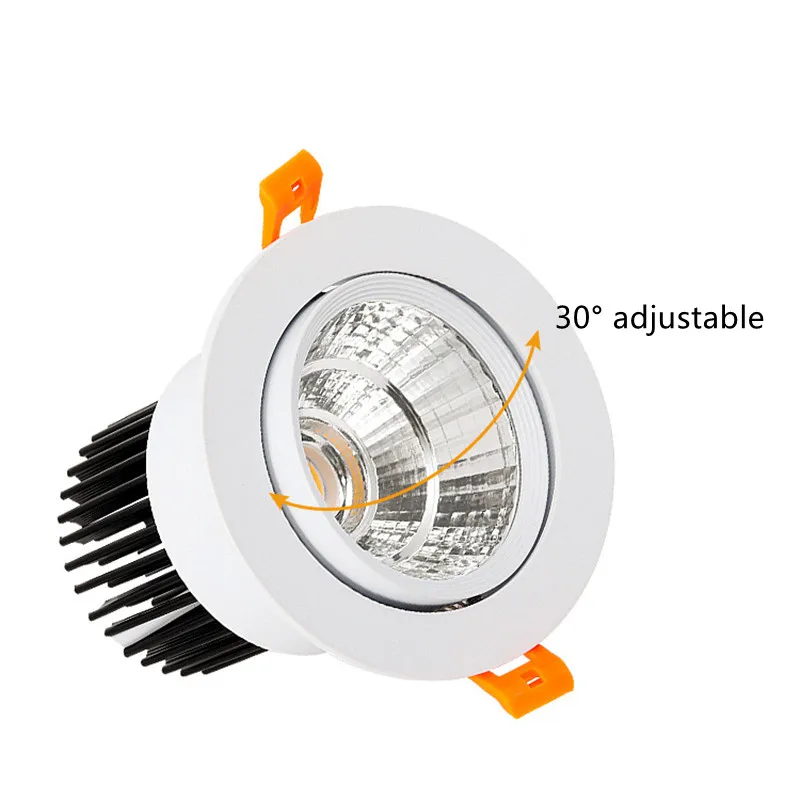 Dimmable AC85V-265V 5W 7W 9W 12W 15W 18W 24W 30W COB Downlight LED Recessed Ceiling Lamp Spot Light For Home Lighting