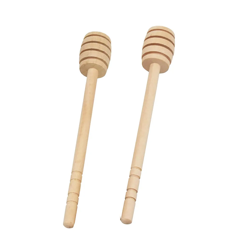 2Pc pratico manico lungo cucchiaio di miele in legno bastone di miscelazione mestolo per barattolo di miele caffè latte forniture per tè utensili da