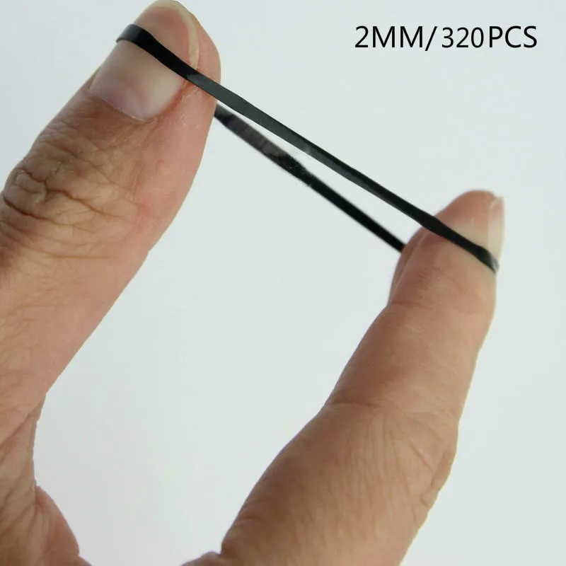 Mini elastico di una volta di 2*20mm, piccola banda 320 pz/borsa antiscivolo molle dei capelli della banda elastica