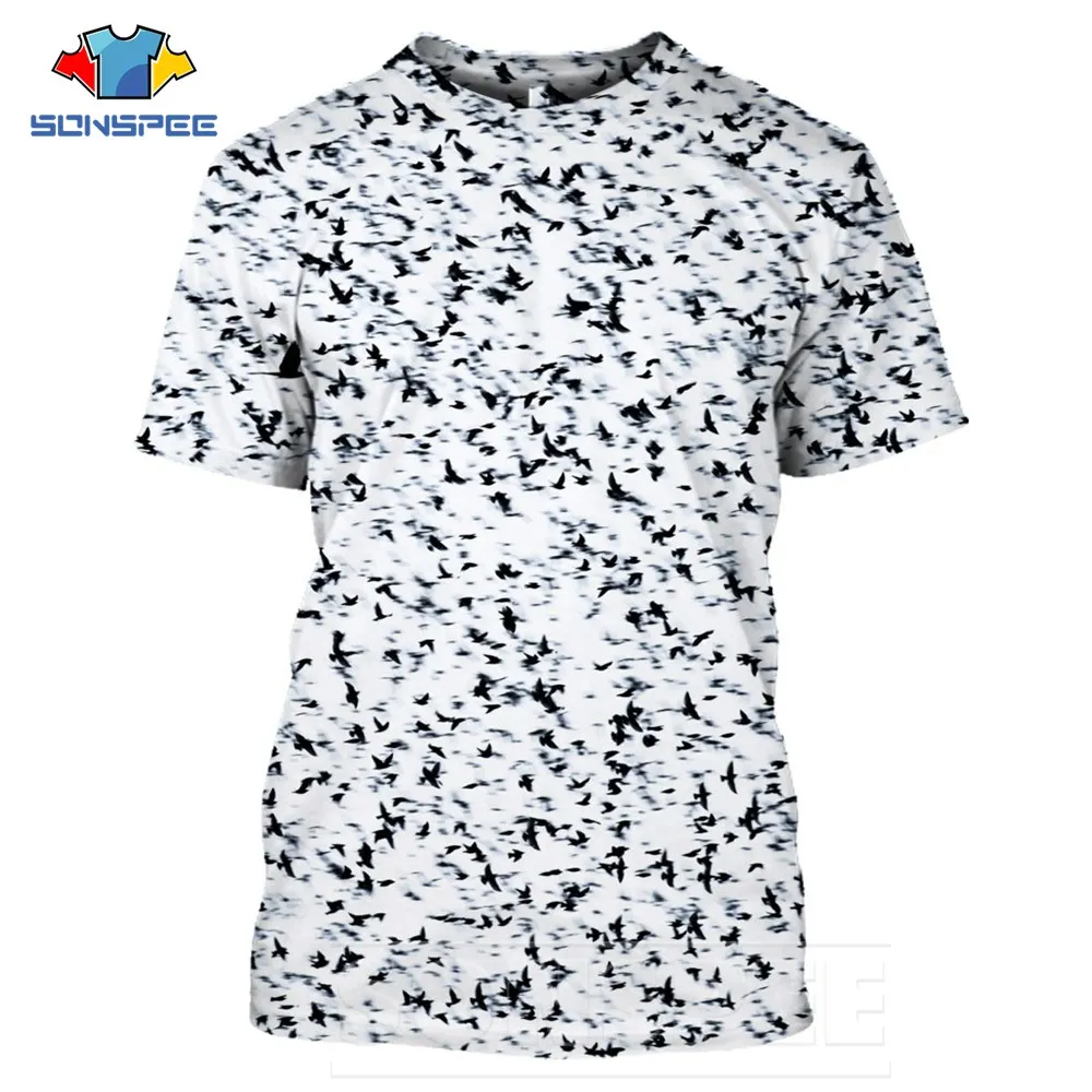 SONSPEE Summer Animal T-shirts 3D Print  Bird T Shirts Men Women Harajuku Fashion Hip Hop Short Dense Pattern Sleeve Streetwear