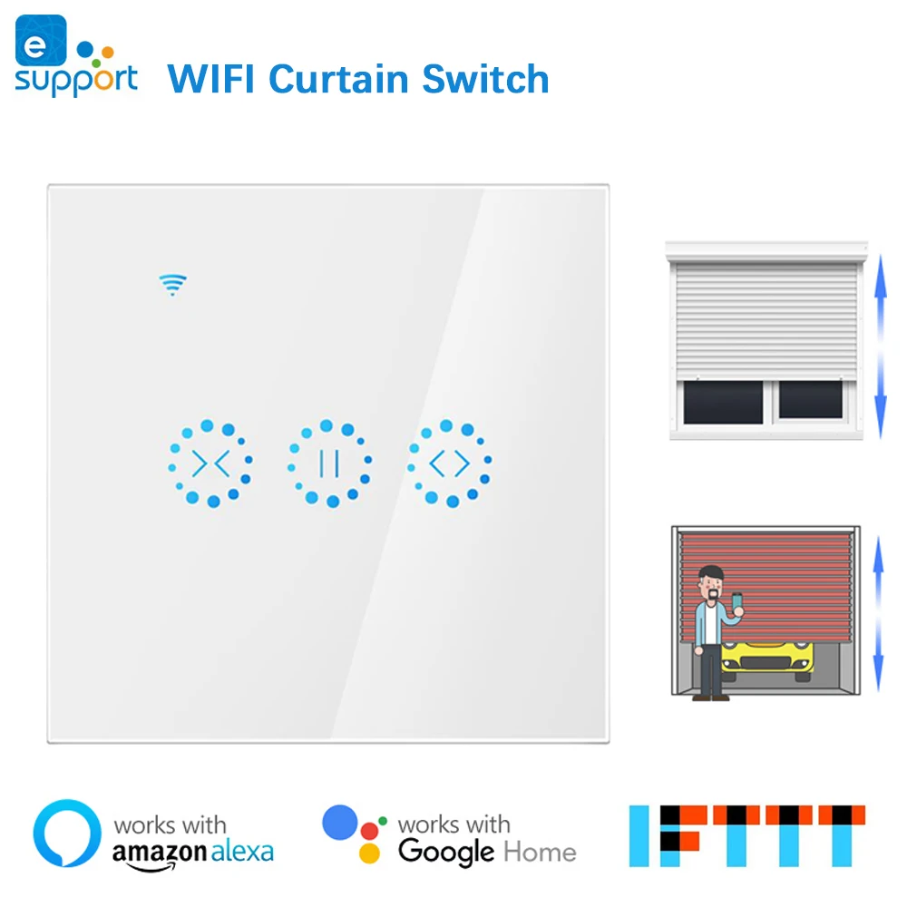 eWeLink-Interruptor de cortina con WiFi para persiana enrollable, Motor eléctrico para Google Home, Alexa y Echo, Control por voz, hogar inteligente, UE/EE. UU.