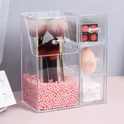 Acrylic Makeup Brush Storage Box Cosmetic Organizer Transparent Jewelry Display Dustproof Plastic Box Multifunctional Large