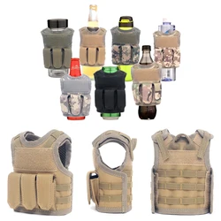 Tactical Beer Bottle Vest Sports Mini Miniature Molle Vest Outdoor Upgraded Bottle Drink Set Adjustable Shoulder Straps