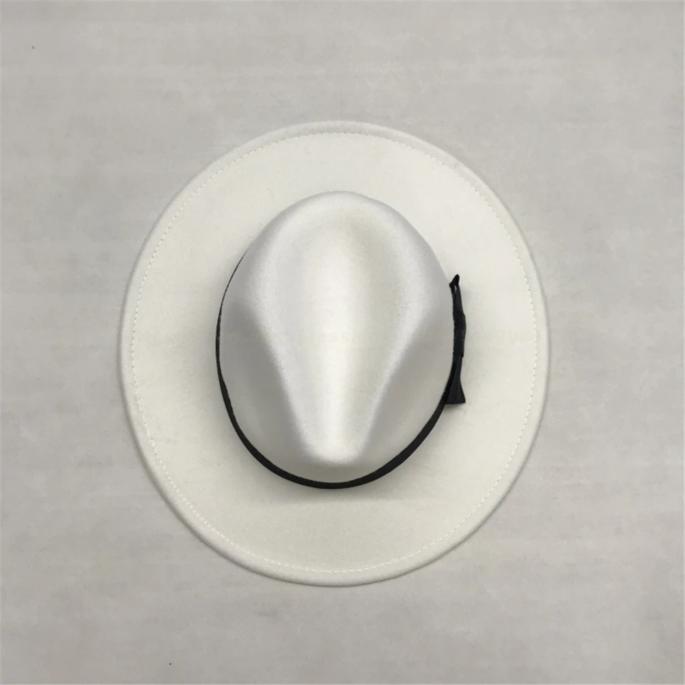 MJ Michael Jackson Billie Jean Hat Dangerous Classic Fedora White Woolen Hats Cap Party Costume Prop #03FZGSD0201