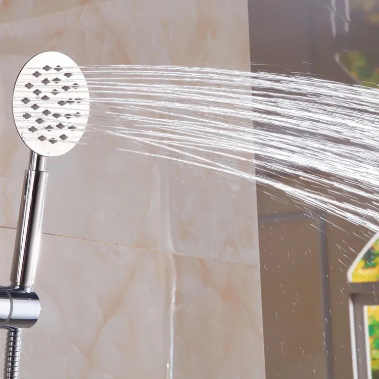 Bathroom Stainless Steel Hand Shower Polished Shower Hose Shower Mounting Bracket,Square Circular Electroplating shower head